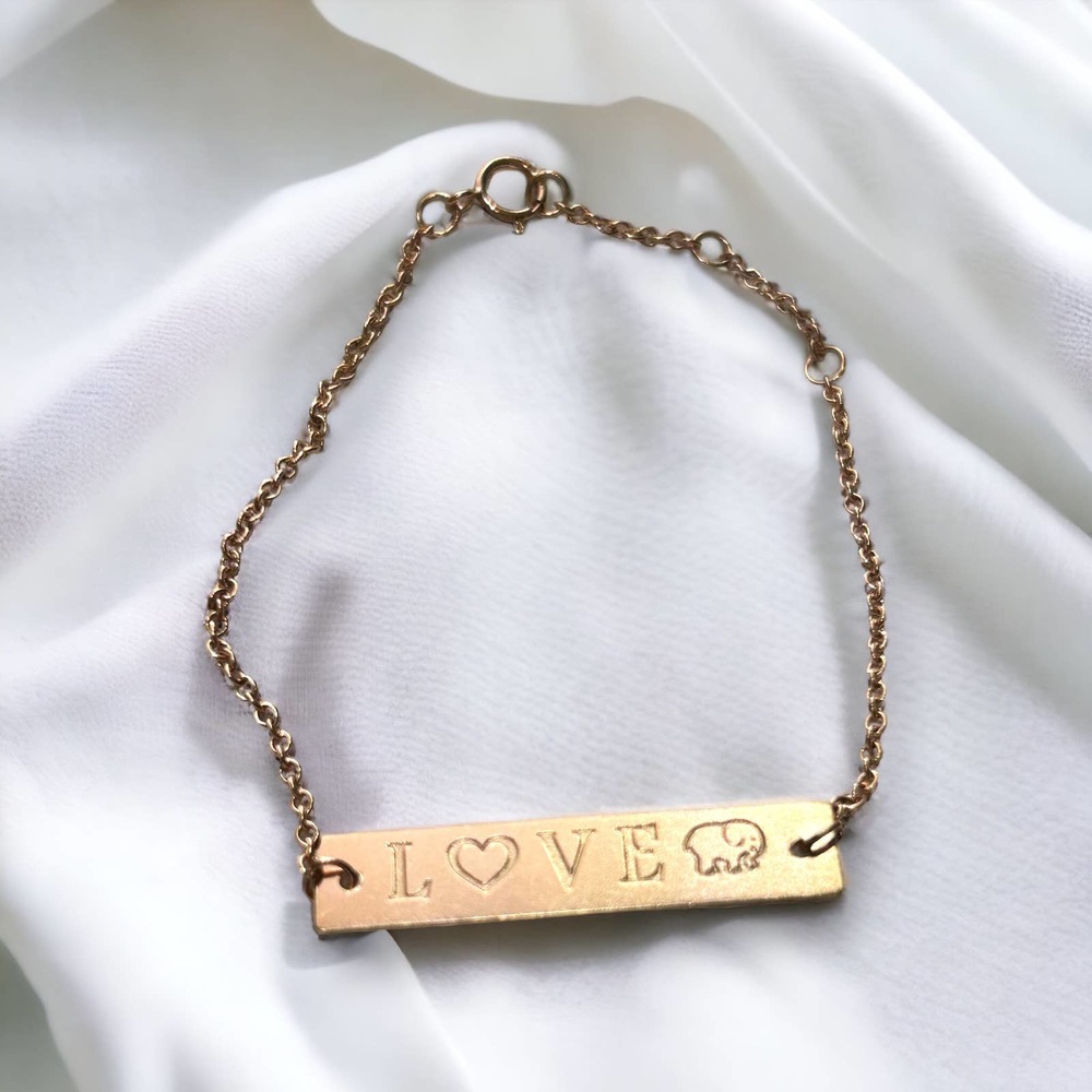 IVORY ELLA Rose Gold-Plated 925 Love Bracelet Children Elephant NWT Signed